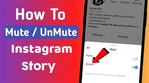 How To Mute / UnMute Someone's Instagram Story YouTube