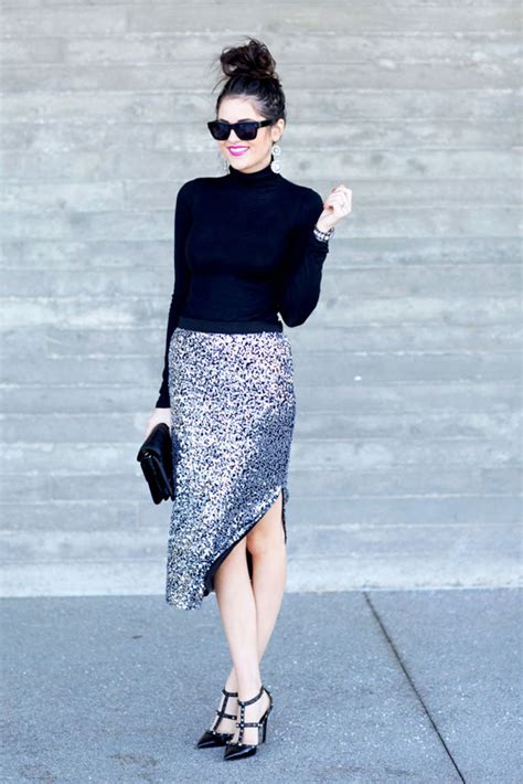 How to Wear a Sequin Skirt