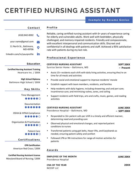 "Mention Great and Convincing Skills", Said CNA Resume Sample