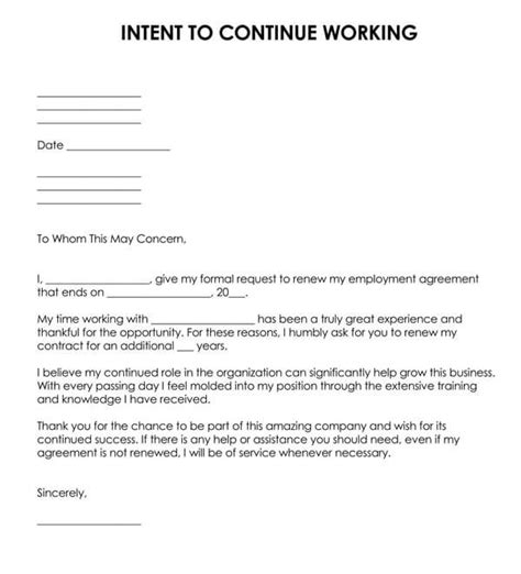 Free Sample Letter of Intent to Continue Teaching Template in Google