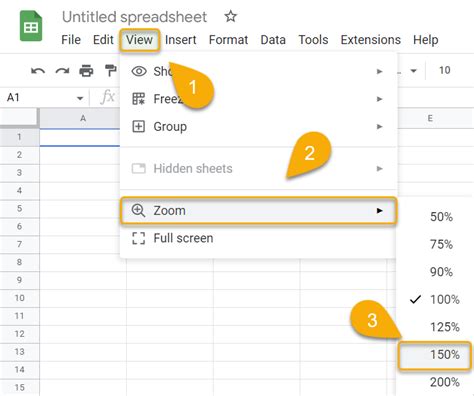 How to Zoom In and Zoom Out in Google Sheets