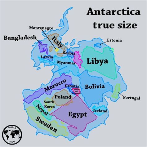 how big is antarctica compared to asia