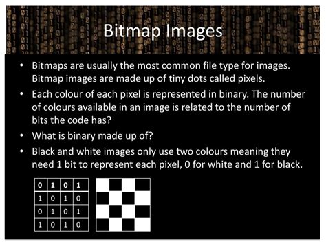 How Can A Black And White Image Be Represented As A Bitmap In Binary