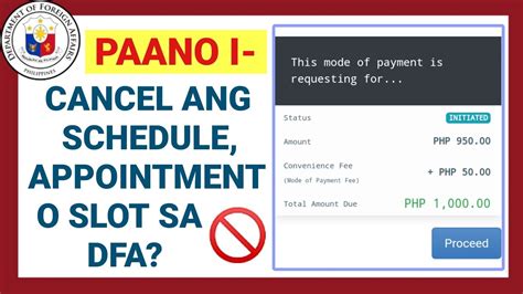 how can i cancel my appointment in dfa without code