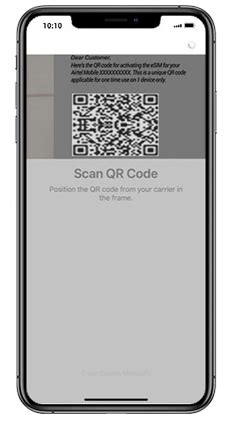 how can i get airtel esim qr code