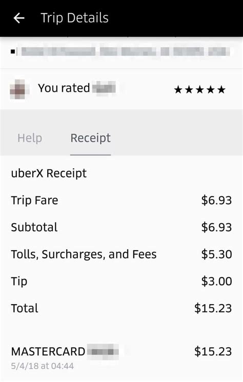 how can i get uber receipt