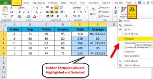 how can i see hidden formulas in excel