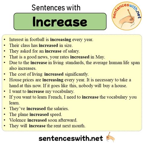 How Can I Use Increase In A Sentence