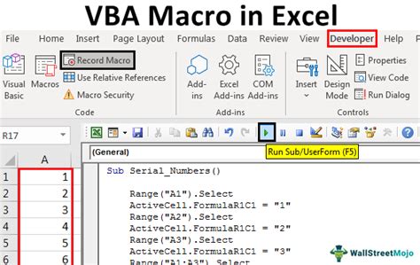 how can you create a macro in excel using vba code
