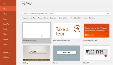 how can you create a new presentation in powerpoint