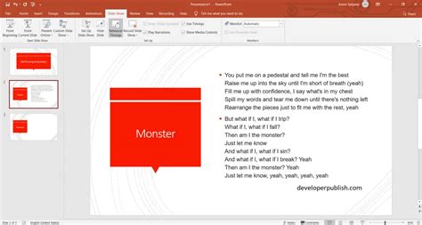 how can you create a self running presentation in powerpoint
