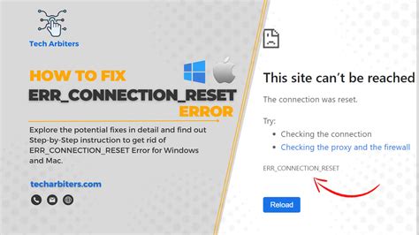 how can you fix the err_connection_reset error