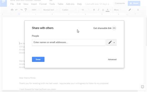 how can you share a google doc with someone else in google suite