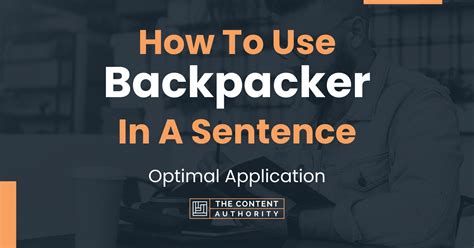 How Can You Use Backpack In A Sentence