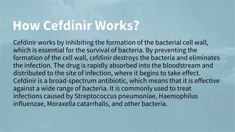 Understanding Your Medication: How Cefdinir Works to Fight Bacterial Infections