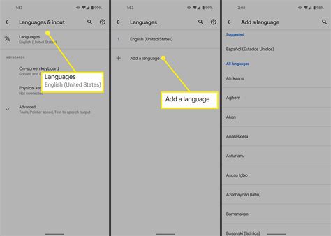 how change language in android phone