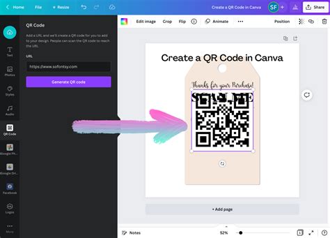 how create a qr code in canva
