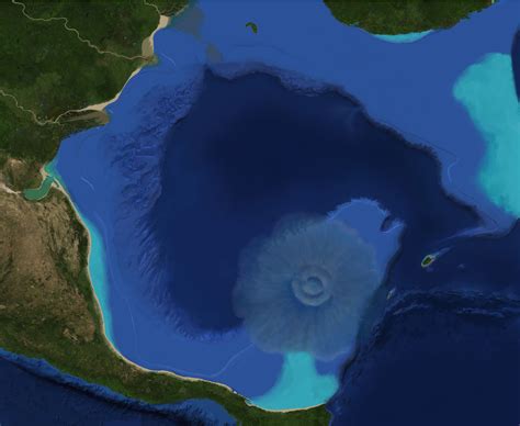 how deep is the yucatan crater
