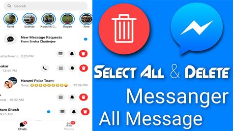 how delete all messages on messenger