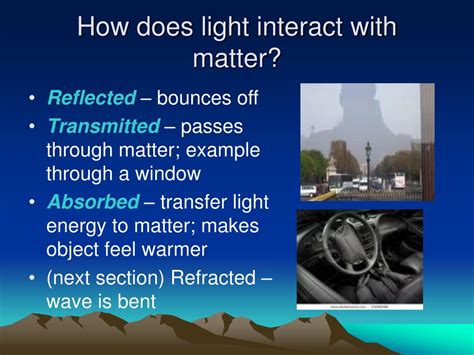 How Did Light Interact With Matter