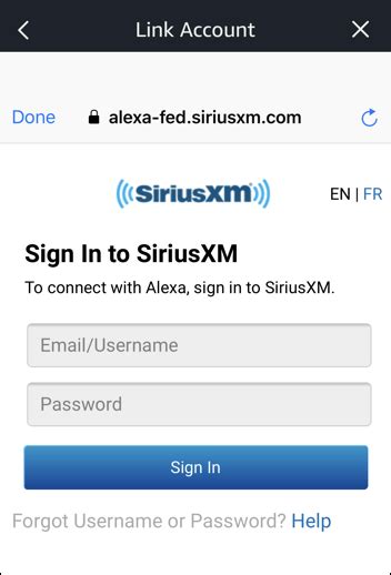 how do i access my siriusxm account on alexa