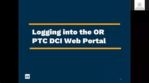 how do i access the or ptc dci web portal