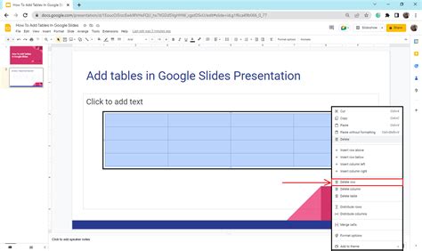 how do i add a table in google slides