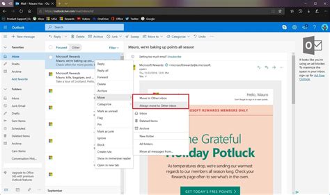 how do i change my outlook inbox from focused to all