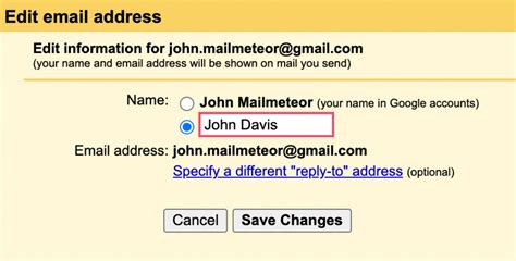 how do i change the name that appears when i send an email in gmail