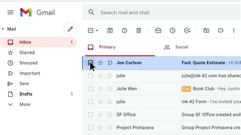 how do i clean out my gmail inbox quickly