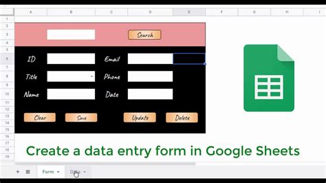 how do i create a data entry form in google sheets