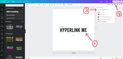 how do i create a hyperlink in canva