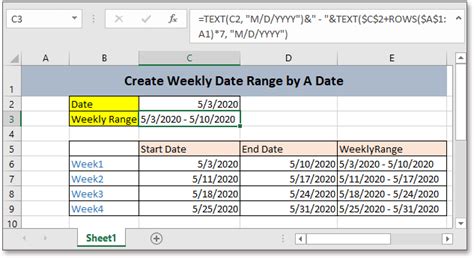how do i create a list of weekly dates in excel