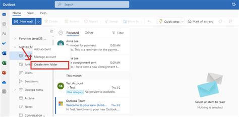 how do i create a new folder in my inbox email