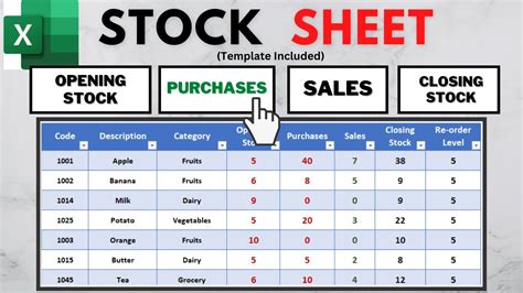 how do i create a stock sheet in excel