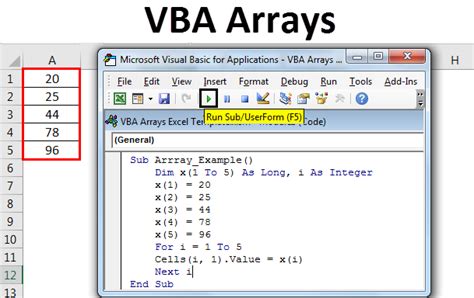 How Do I Create An Array In Excel Vba