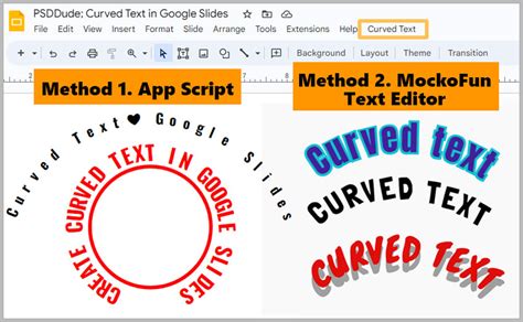 how do i curve text on google slides