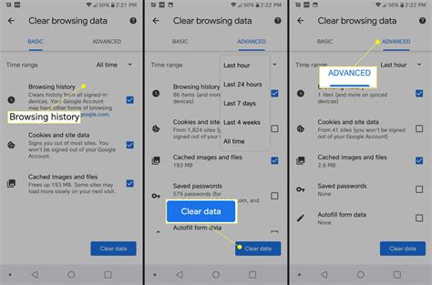 how do i delete browsing data on my android phone