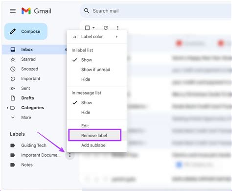 how do i delete label in gmail