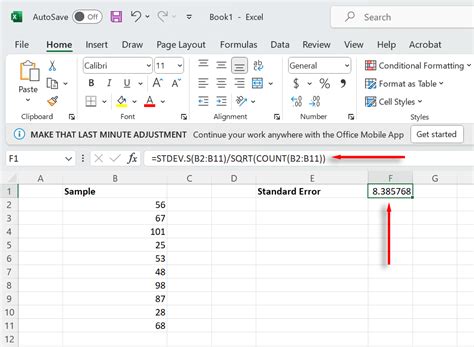 how do i do standard error in excel