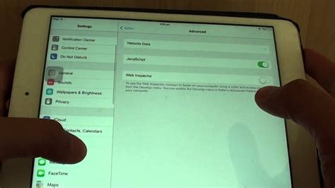 how do i enable javascript on ipad