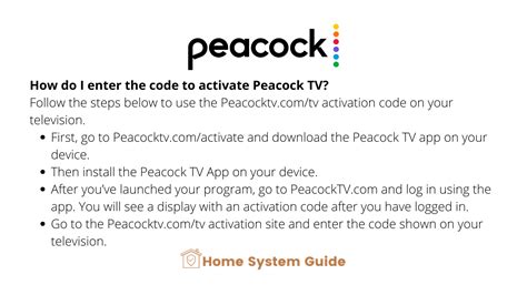 how do i enter my peacock tv activation code