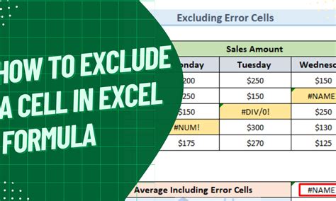 how do i exclude certain cells from a formula in excel
