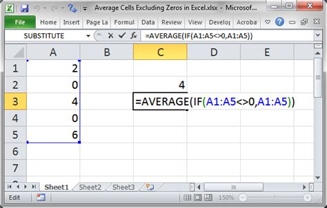 how do i exclude zeros from an average in excel