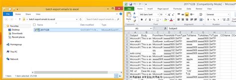 how do i export data from email to excel