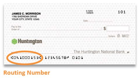 how do i find my routing number for huntington bank