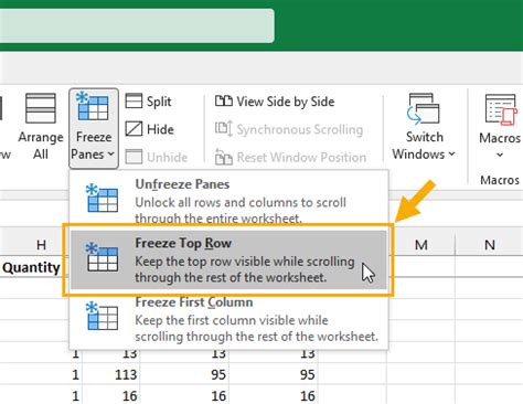 how do i freeze columns in excel while scrolling