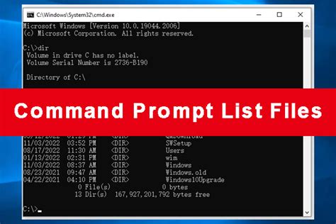 how do i get a list of files in a folder in cmd