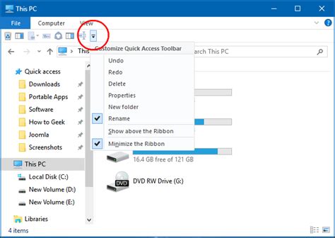 how do i get my quick access toolbar back