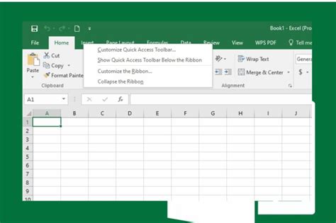 how do i get the quick access toolbar back in excel